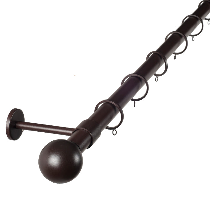 Embouts boule ALMA brun élégants pour tringles à rideaux - 4