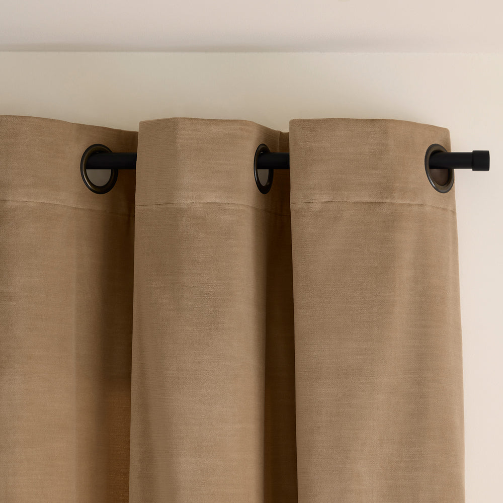 Rideau Velours Oeillets Dorés DALILA Beige Chic Élégant - 4
