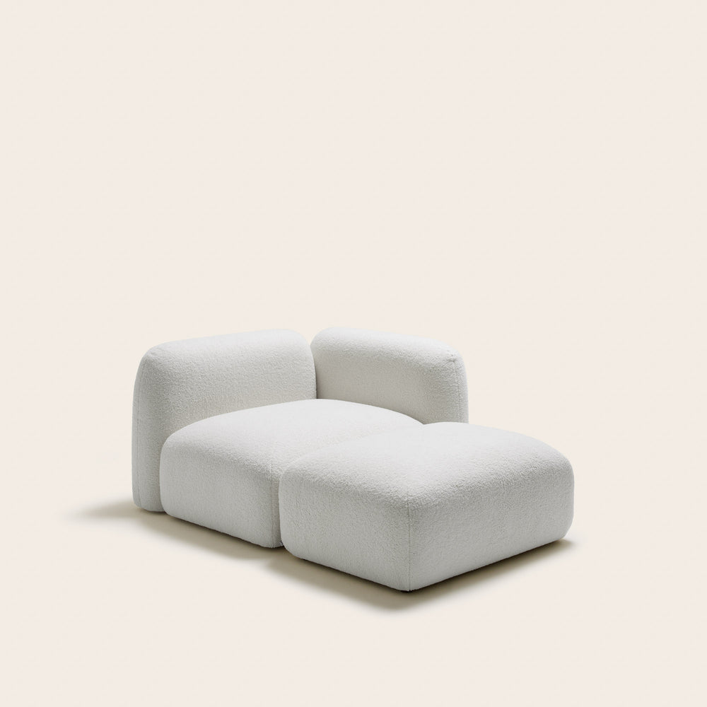 Fauteuil modulaire avec accoudoir D ISILD design scandinave tissu bouclette ivoire - 6