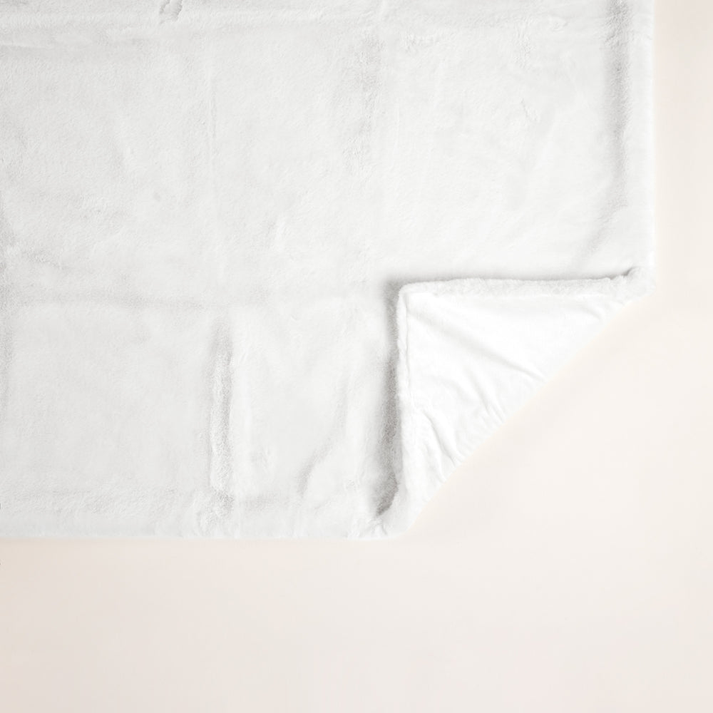 Plaid BIANCA blanc hermine - Couverture douillette et élégante pour hiver cosy - 9