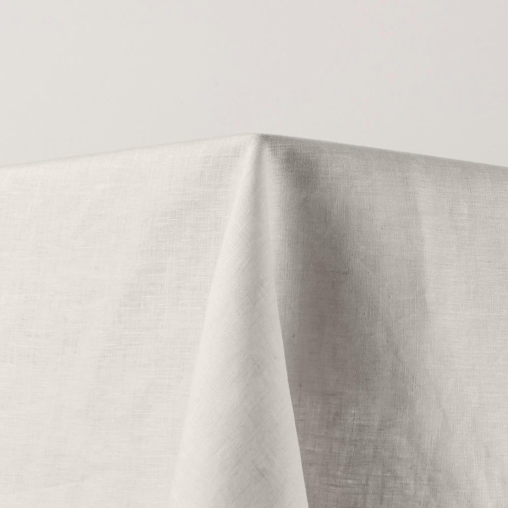 Nappe carrée CARLINA en lin lavé 100% naturel - Motifs calcaire et bourdon noir - 4