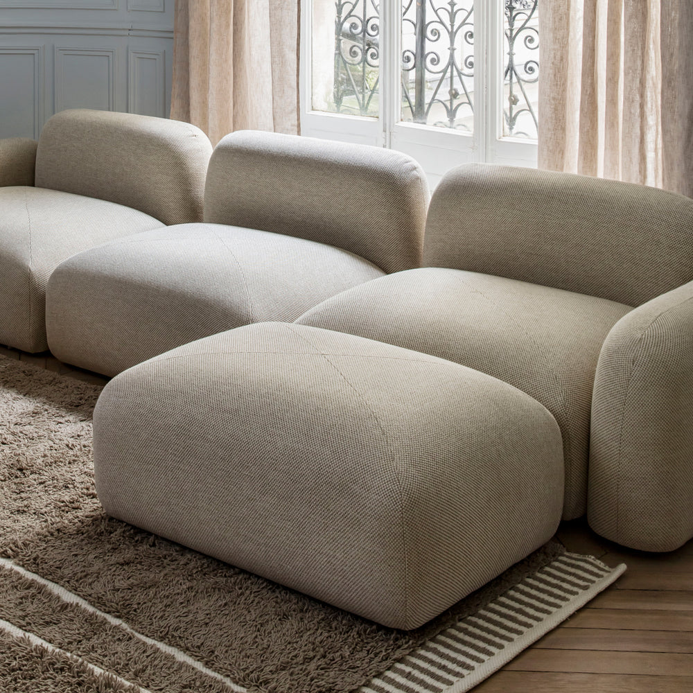 Pouf modulable en Rattan Naturel ISILD Padova – Design Organique Scandinave - 2