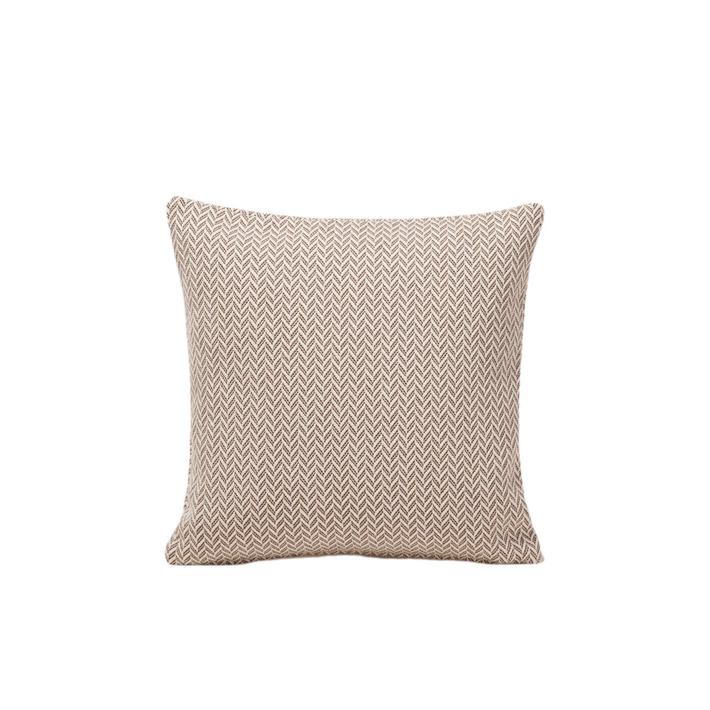 Housse de coussin ALEJANDRO Écru Ocre et Noir Motif Chevron - 7
