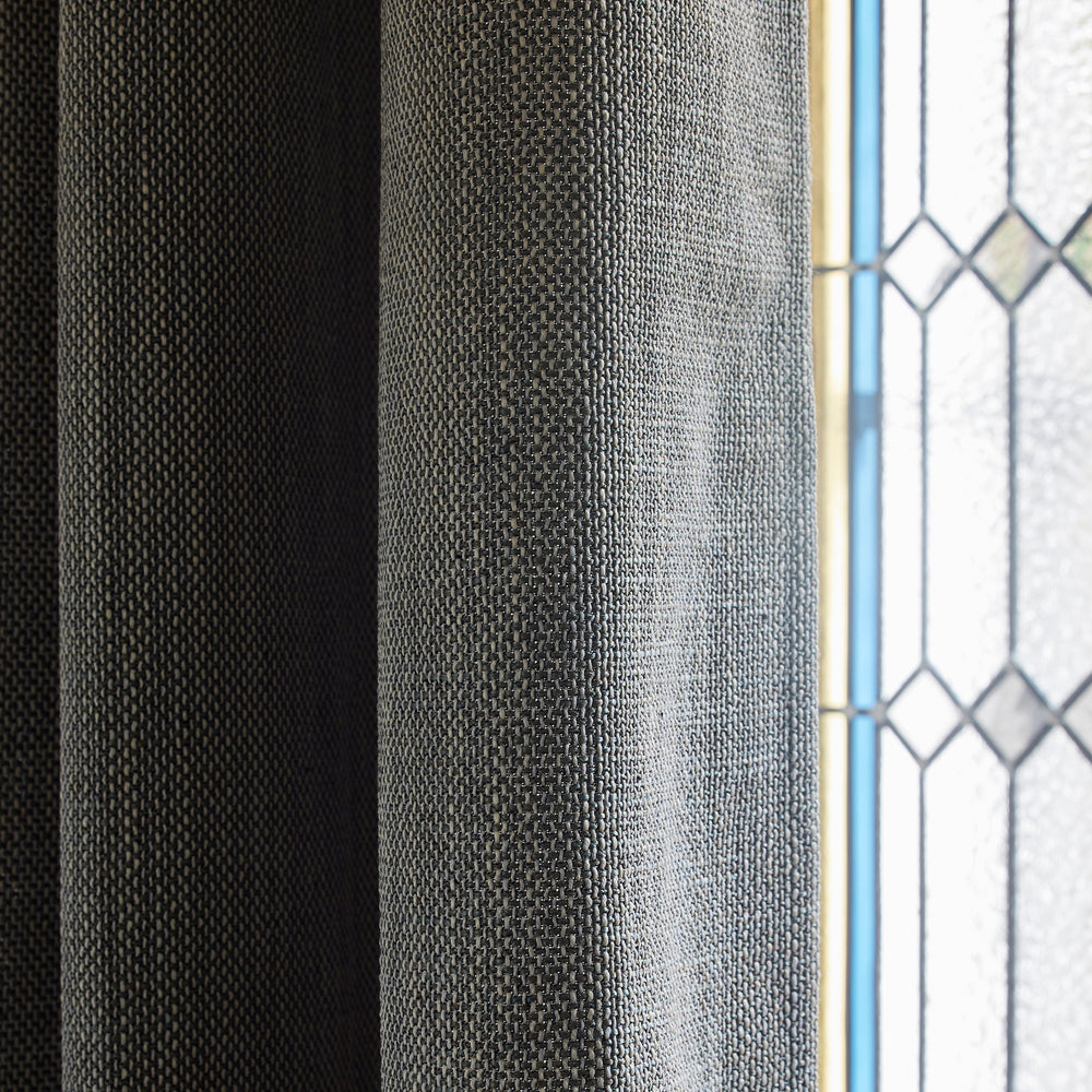 Rideau à Œillets Argentés NATALI - Jacquard Céladon Chiné, Mélange de Fibres pour Durabilité Exceptionnelle - 4