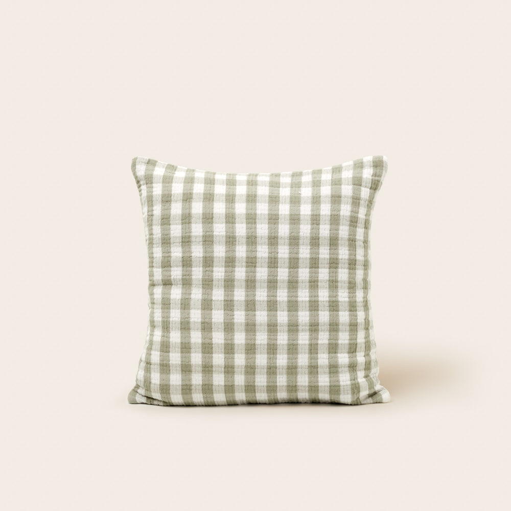 Housse de coussin JEANIE vert olive douce - 4
