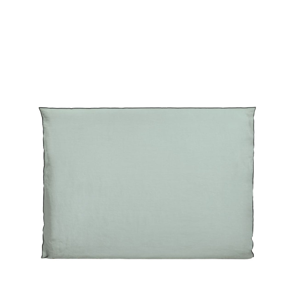 Housse de tête de lit CARLINA vert amande 100% lin lavé – Style tilleul & bourdon noir - 7