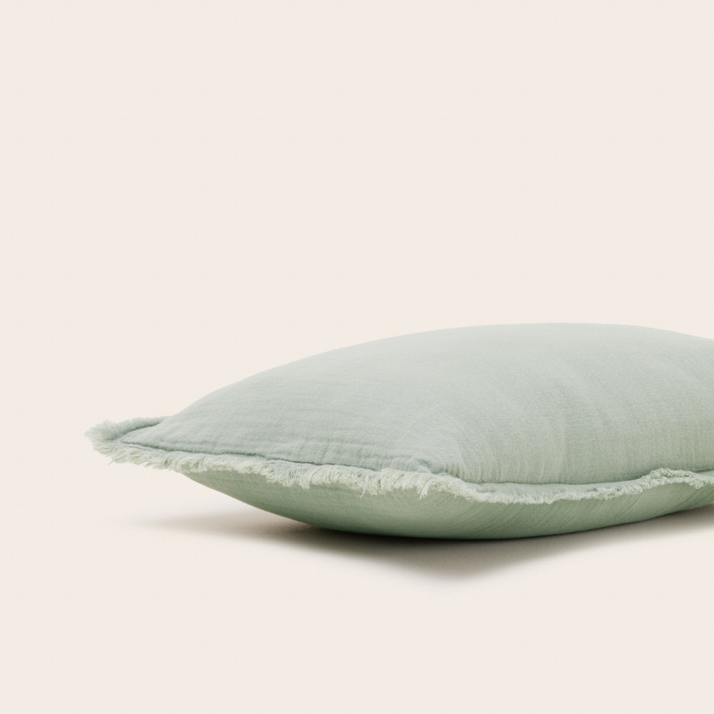 Lot de 2 Taies d'oreiller 100% Gaze de Coton Lavé LOU – Vert Sauge, Douceur Exceptionnelle pour Sommeil Réparateur - 5