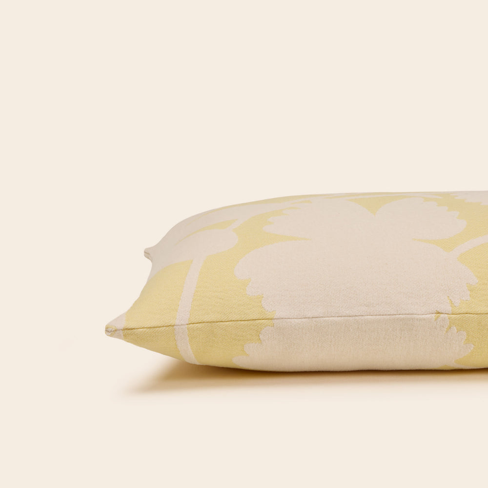 Housse de coussin FLAURIA motif floral printanier oversize ivoire et jaune pastel - 8