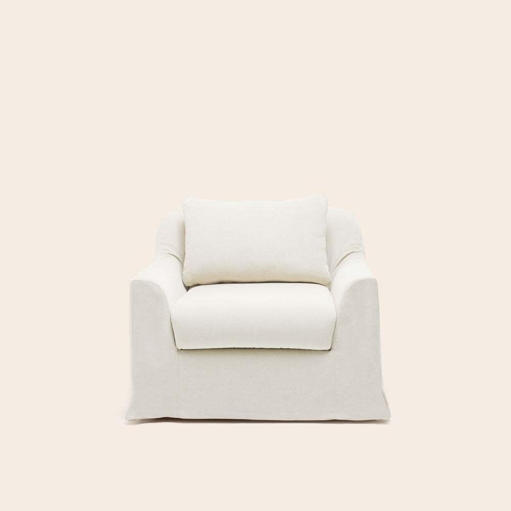 Fauteuil CLARIBEL barbate ivoire