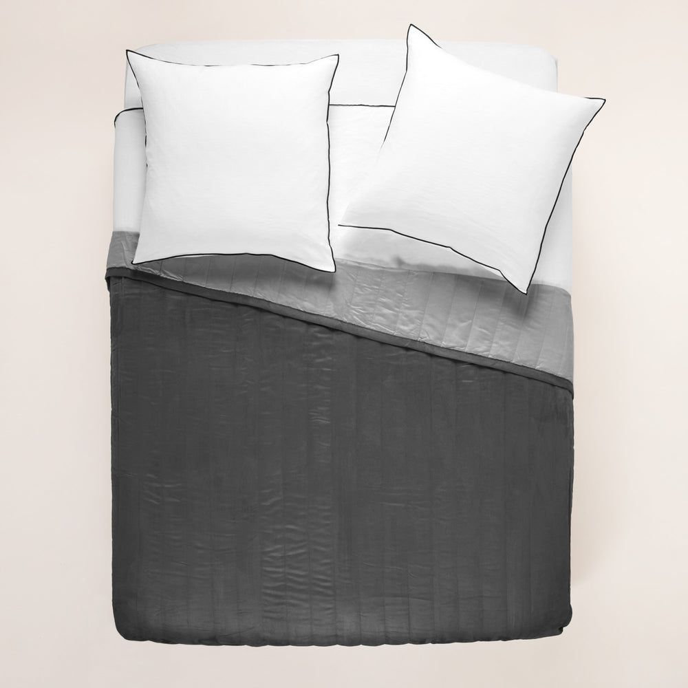 Couvre-lit matelassé élégant gris foncé MONTANA au design daim - 4