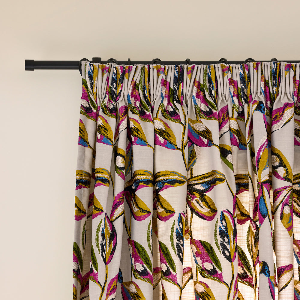 Rideau à Galon Fronceur RAMHA - Motif Naturel Calcaire et Multicolore Élégant - 5
