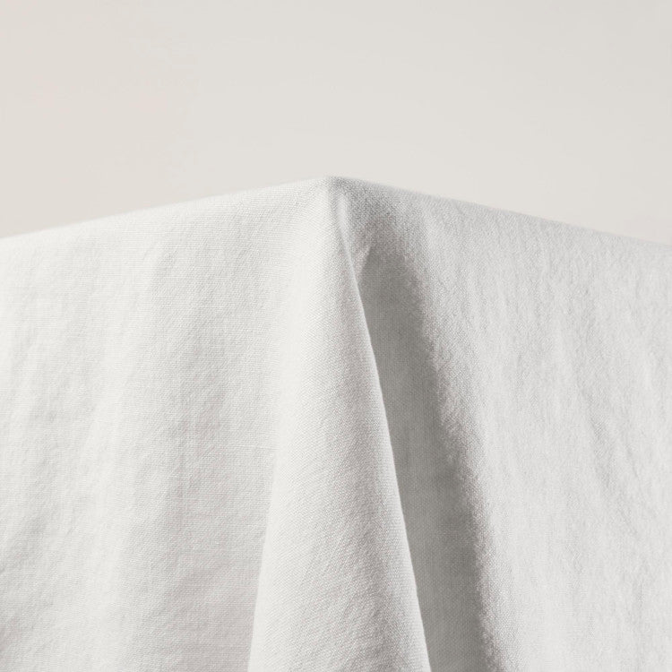 Nappe Rectangulaire NINO en Lin Oeko-Tex Blanc Minéral et Feston Noir - 4