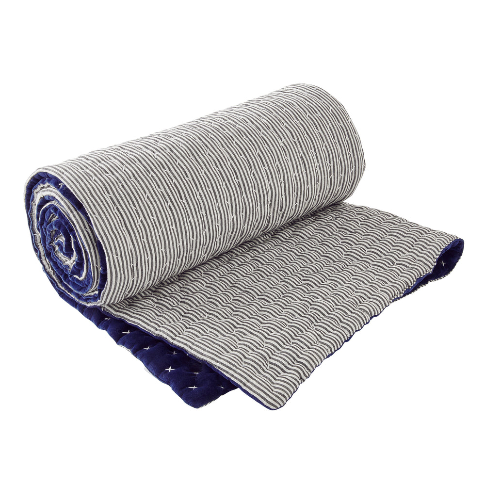 Housse de Couette Matelassée MALO - Bleu Nuit Profond - 6