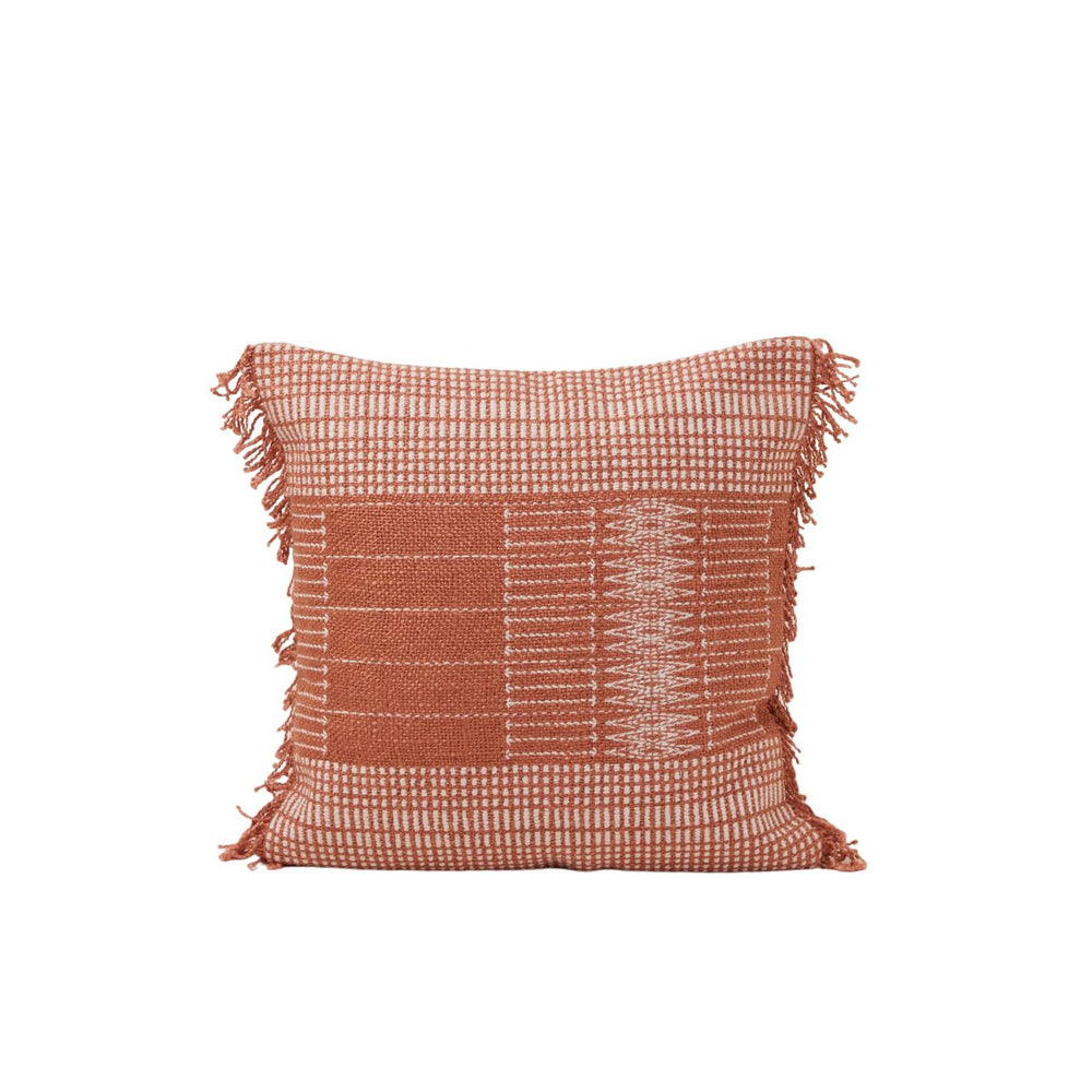 Housse de coussin carrée MELKI – Orange Cuivrée pour un Style Bohème Élégant - 8