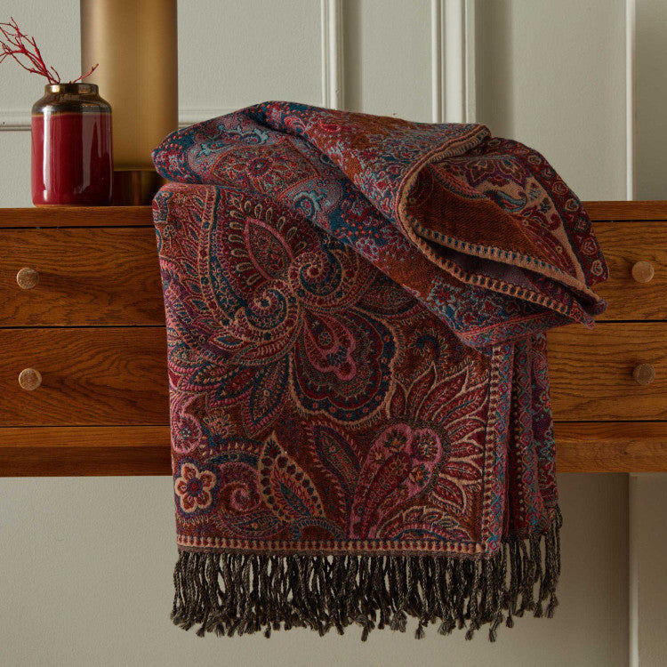 Plaid élégant FARAH Rouge d'Orient