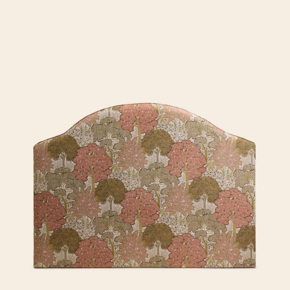 Tête de lit tapissée CEPHEE alisia naturel et rose orangé - 5