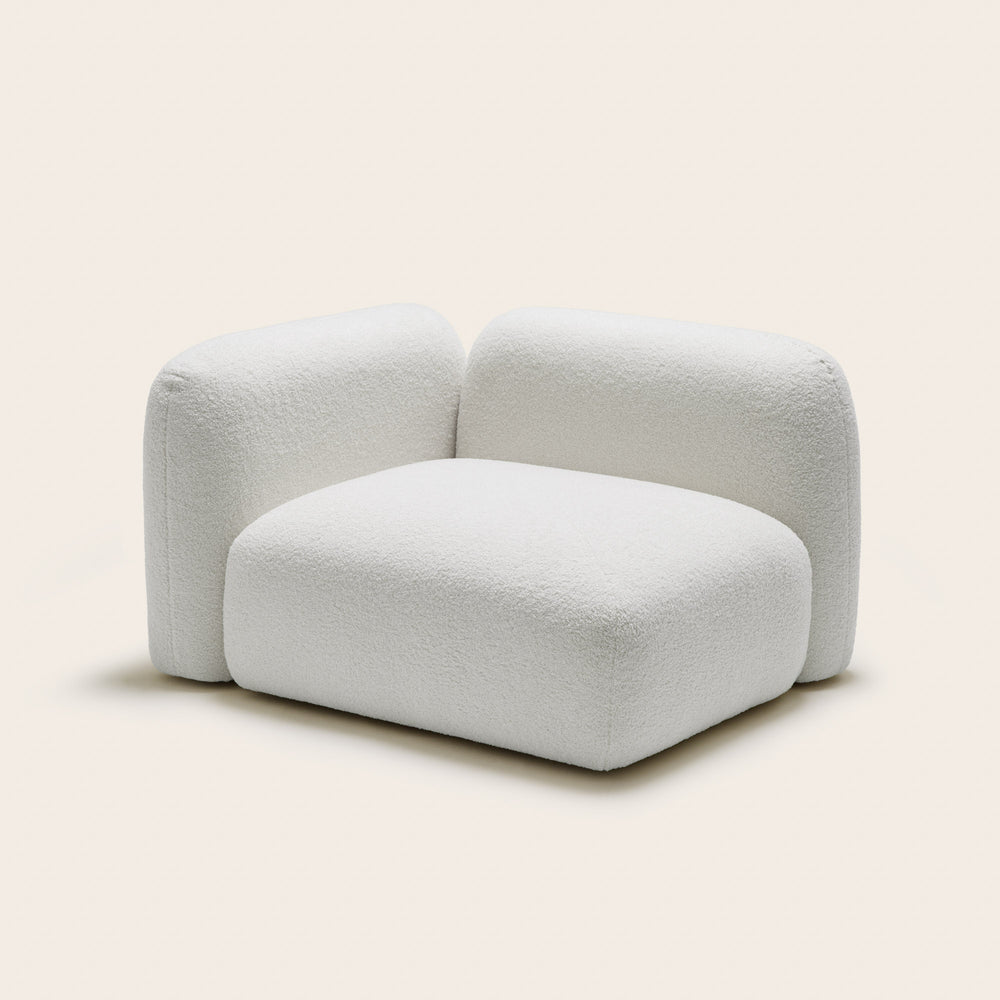 1. Canapé modulable avec accoudoir G ISILD en tissu bouclette ivoire design scandinave élégant et confortable - 4