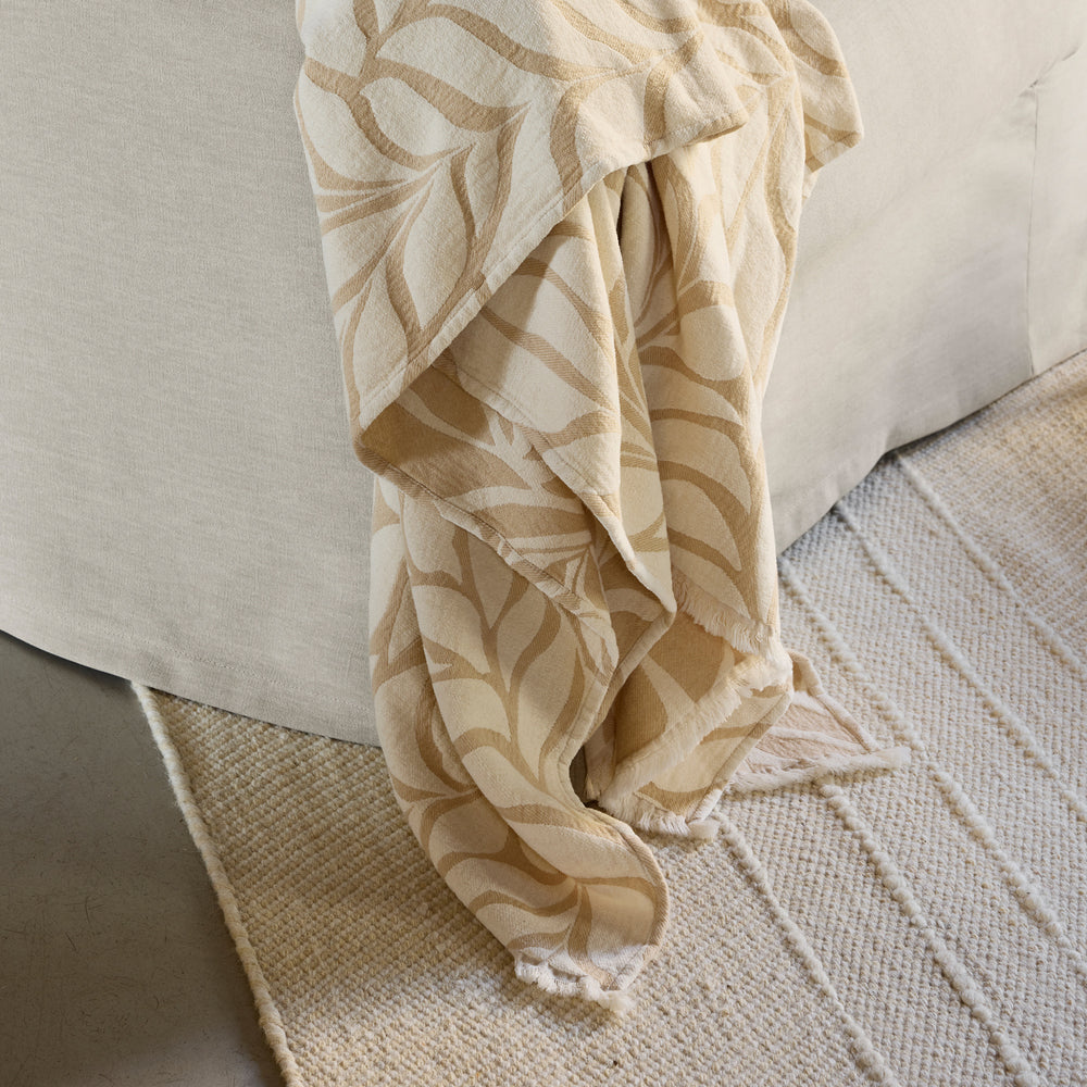 Plaid LOUENN ivoire et beige doux - 3