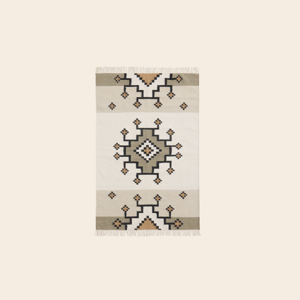 Tapis de sol BOUEKRI Design Graphique Naturel & Taupe - 10