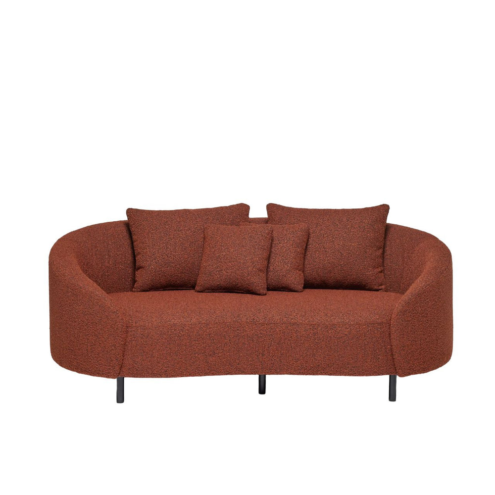 Canapé 2 places JULIKA en tissu bouclette ascot orange brûlé - 12