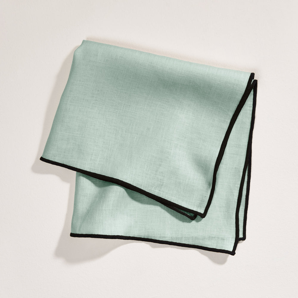 Serviette de Table CARLINA – Tilleul et Bourdon Noir, Lin Lavé Légèrement Froissé - 3