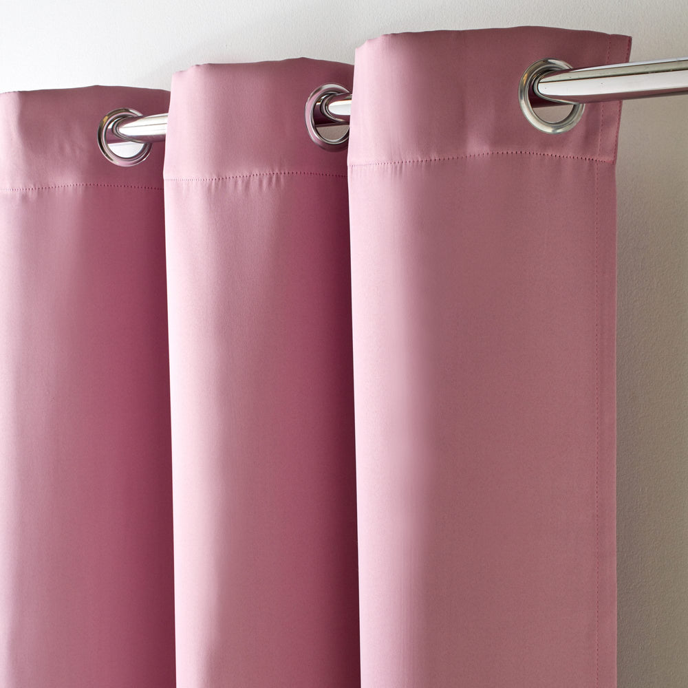 Lot de 2 rideaux occultants à oeillets BLACKOUT rose - 5