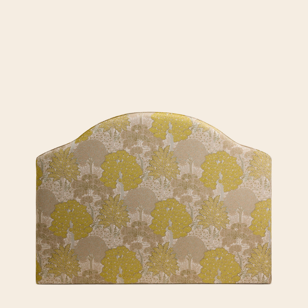 Tête de lit tapissée CEPHEE ALISIA jaune sulfure et nature – Design sophistiqué et élégant pour chambre moderne - 3