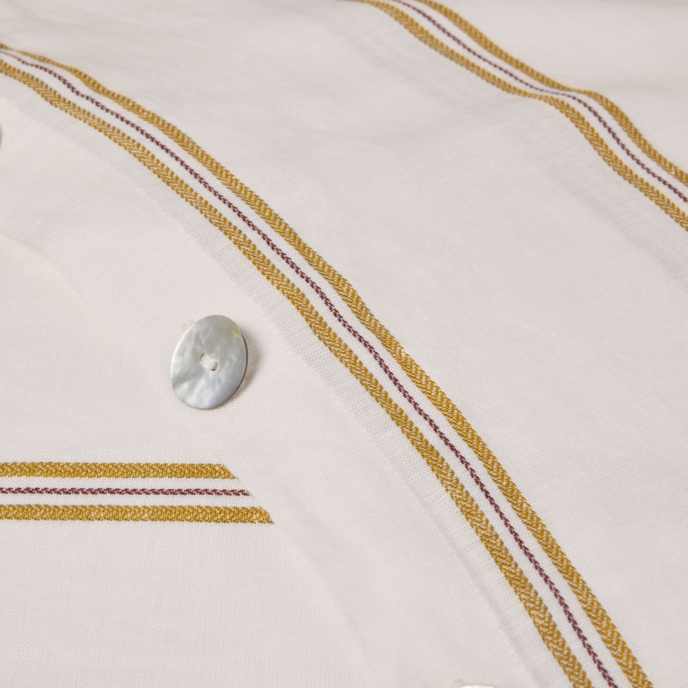Housse de couette UGOLIN blanc rayé moutarde - 7