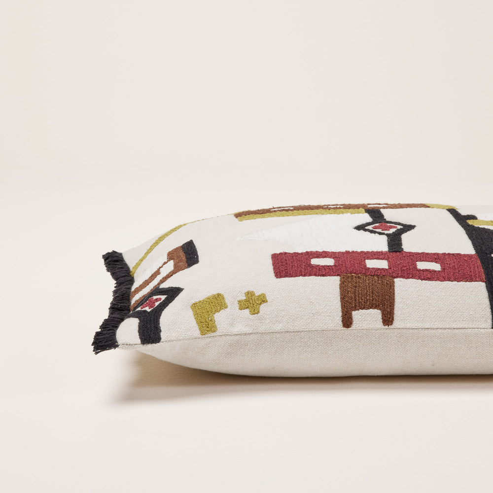 Housse de coussin HAZCAS naturel et sangria - 7