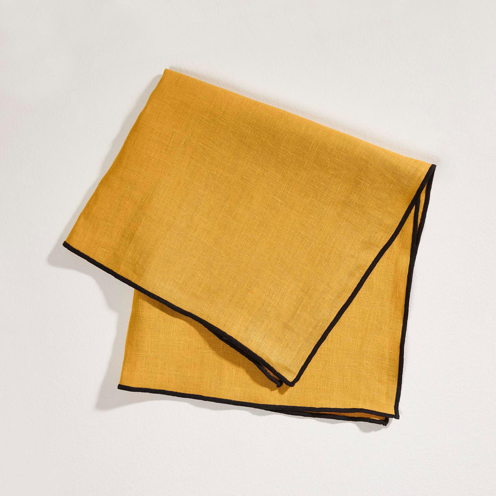 Serviette de table CARLINA ocre et bourdon noir - 3
