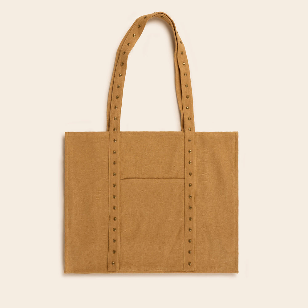 Sac NENIO jaune élégant clous laiton