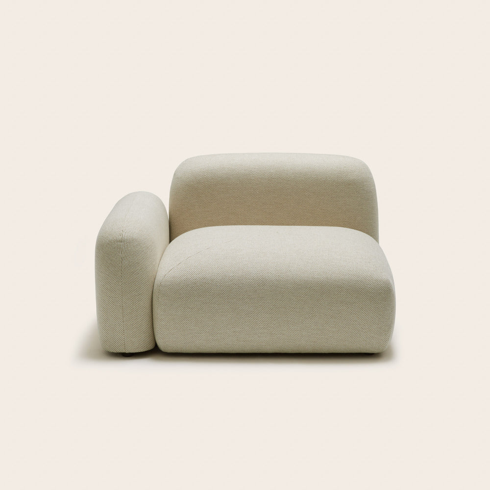 Fauteuil relax modulable design scandinave ISILD, assise basse en rotin naturel avec accoudoirs ergonomiques