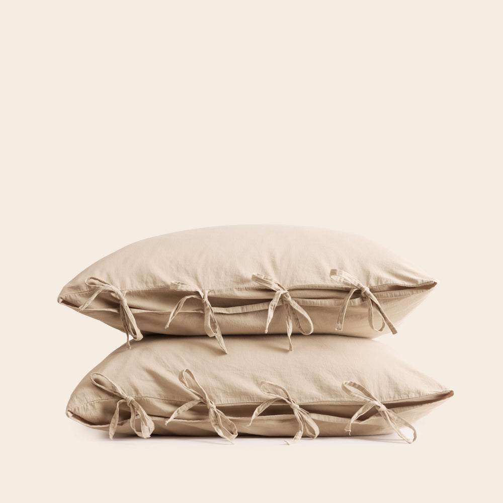 Lot de 2 taies d'oreiller Satheene - Beige nude élégant