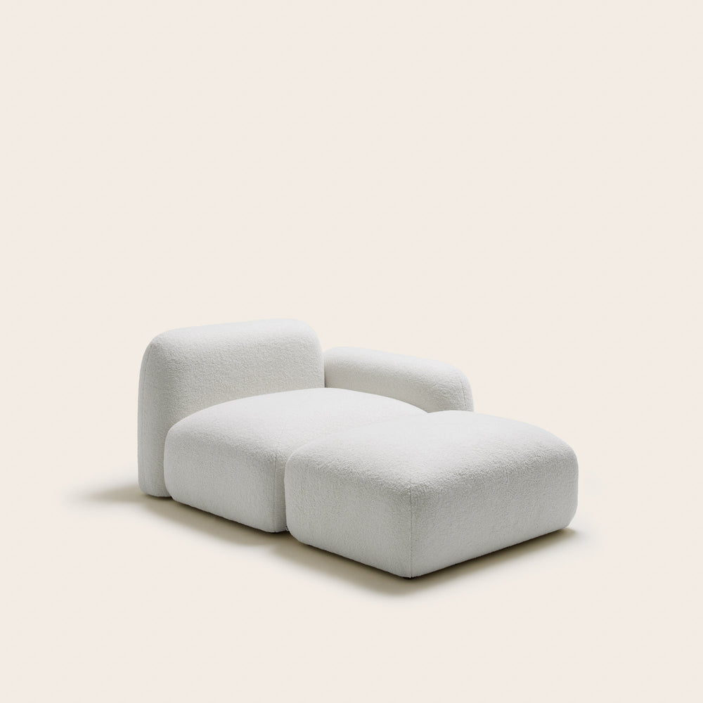 Chauffeuse Modulable avec Accoudoir Bas G ISILD – Tissu Bouclette Ivoire – Confort et Design Scandinave - 8