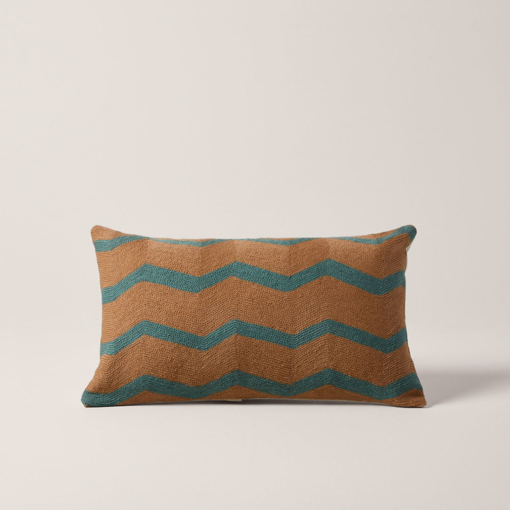 Housse de coussin ZIGGY terracotta et céladon - 4