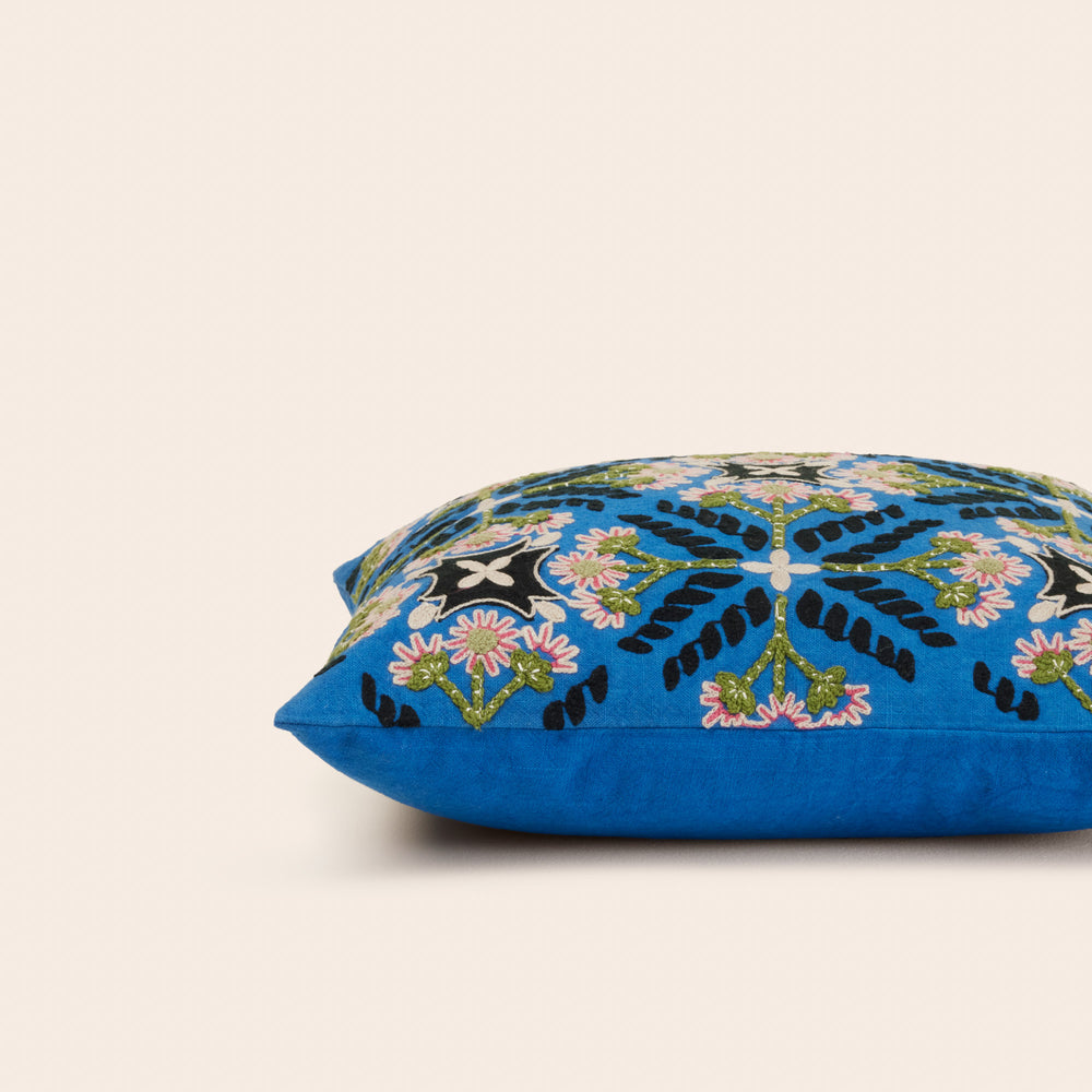 Housse de coussin NAJOUA bleu à coloris multiples - 6