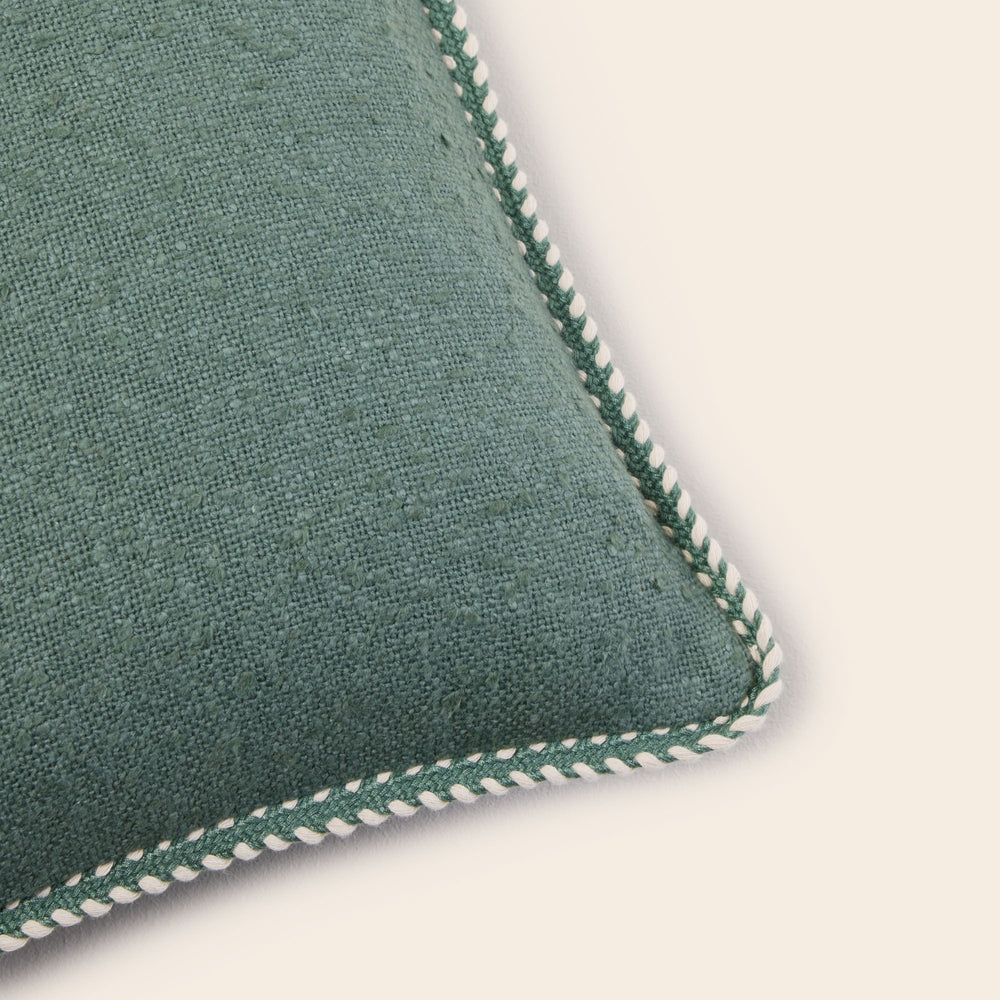 Housse de coussin Ganji en coton texturé vert cyprès - 6
