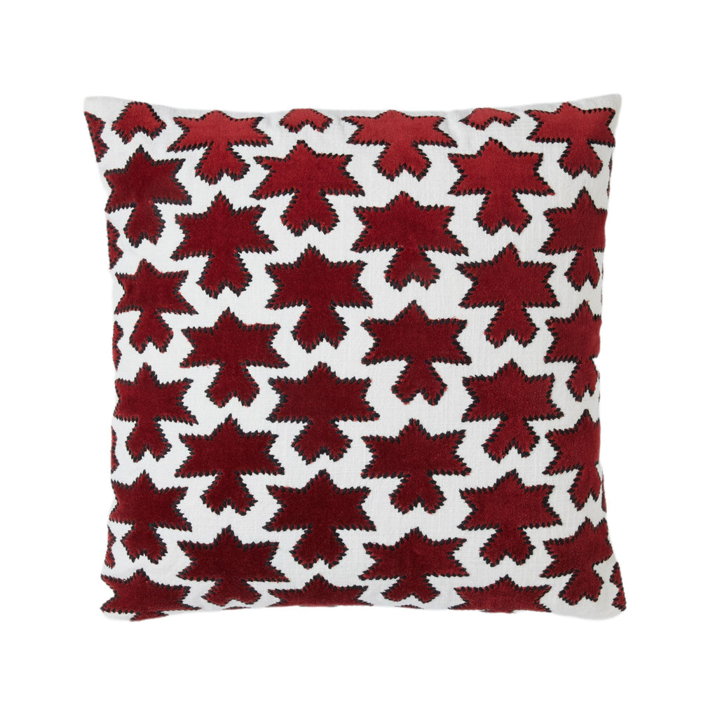 Housse de coussin KAKTUS rouge sangria et blanc Design végétal inspiré du cactus - 8