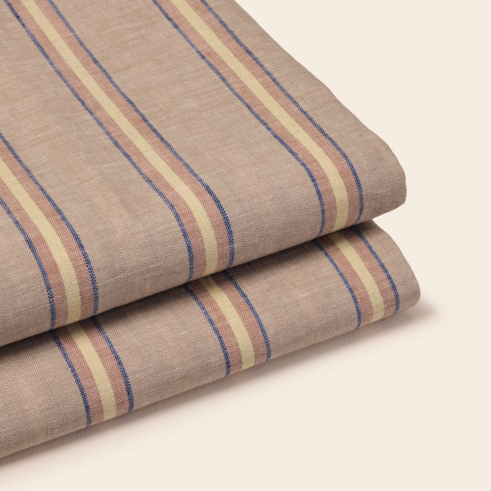 Drap plat LELIO naturel rayé - 4