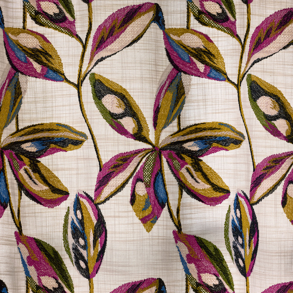 Rideau à Galon Fronceur RAMHA - Motif Naturel Calcaire et Multicolore Élégant - 7