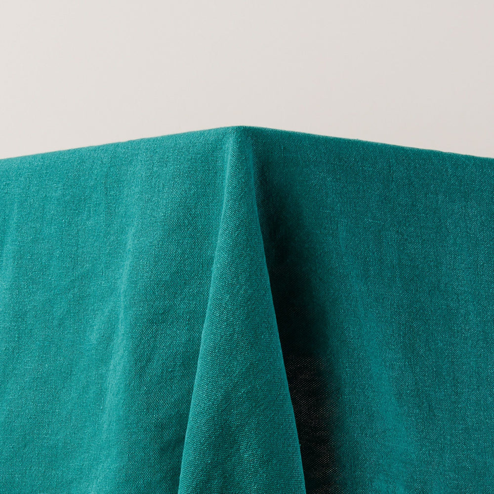 1. Nappe rectangulaire NINO lagon et feston noir en lin Oeko-Tex - 4