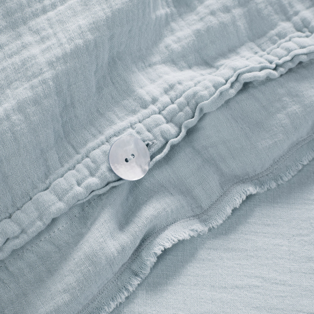 1. Housse de Couette LOU Bébé Blue en Gaze de Coton Lavé - 5