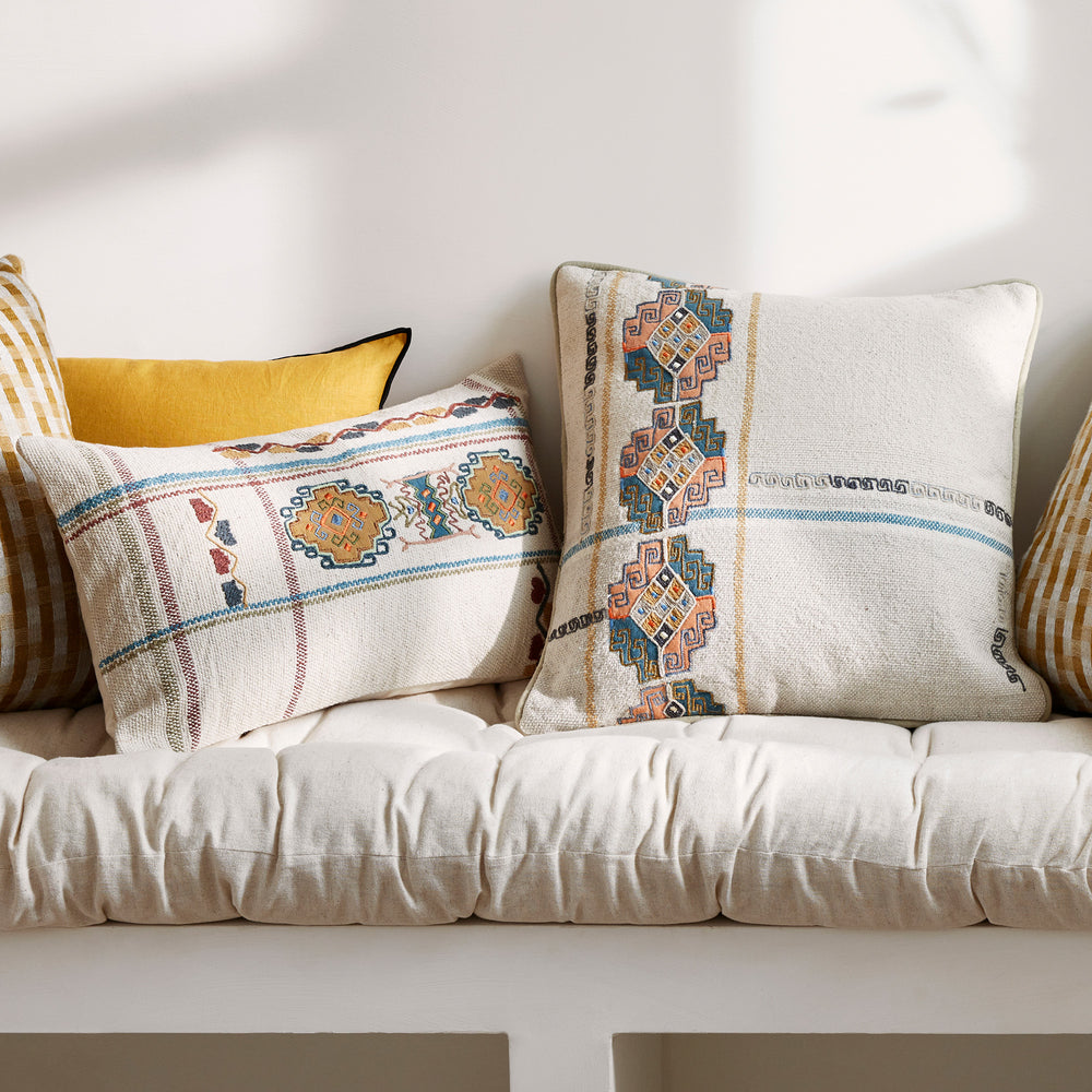 Housse de coussin NAYELI naturel et multicolore - 3