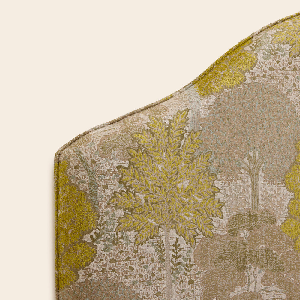Tête de lit tapissée CEPHEE ALISIA jaune sulfure et nature – Design sophistiqué et élégant pour chambre moderne - 7