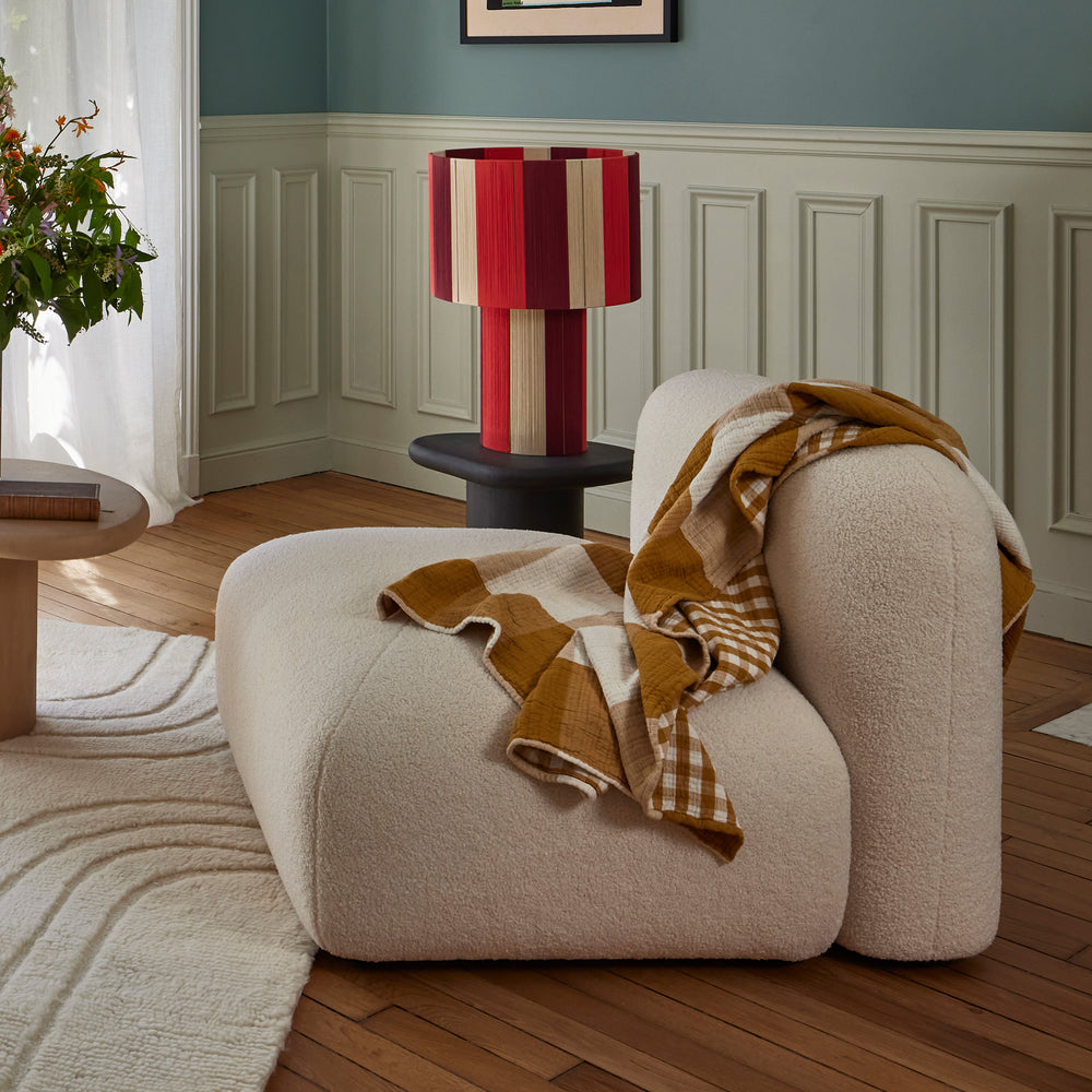 Plaid JEANIE jaune ocre - 5