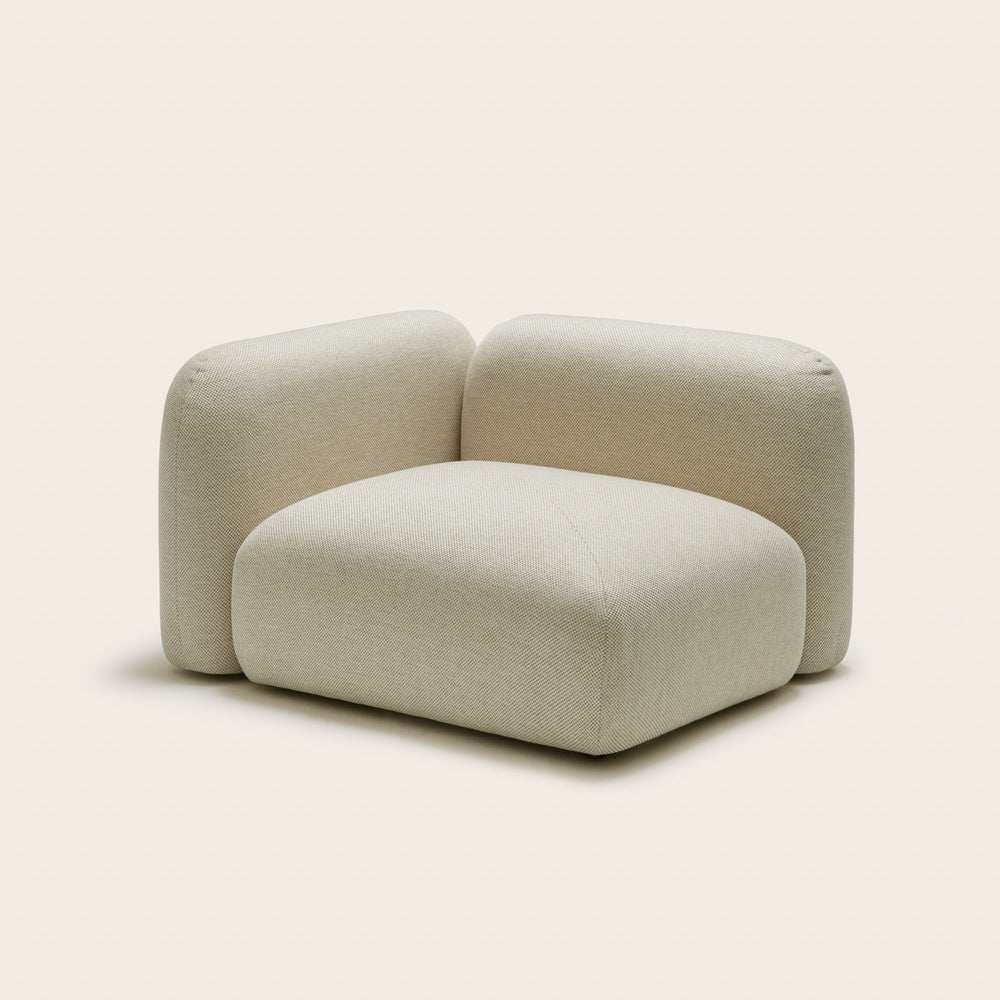 Fauteuil chauffeuse modulable avec accoudoirs G ISILD PADAVA natté-naturel design scandinave - 4