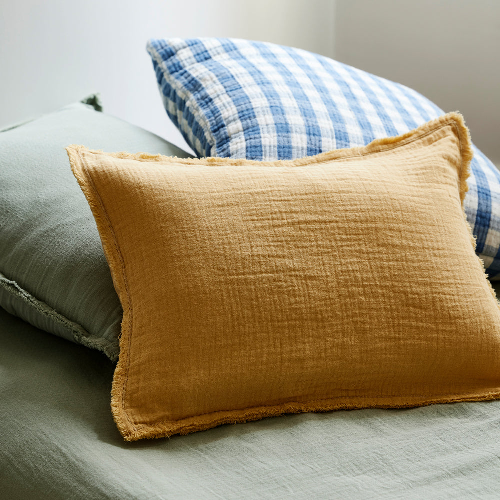 Housse de Coussin JEANIE Bleu Orage - Douceur Enfantine et Élégance Déco - 3