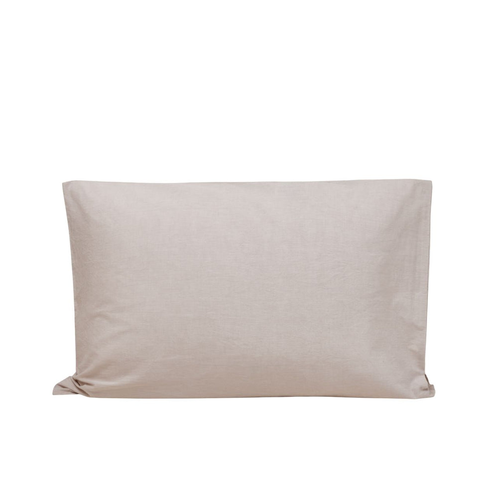 Lot de 2 Taies d'Oreiller Beige LIAM - Style Tendance et Légèrement Froissé - 6