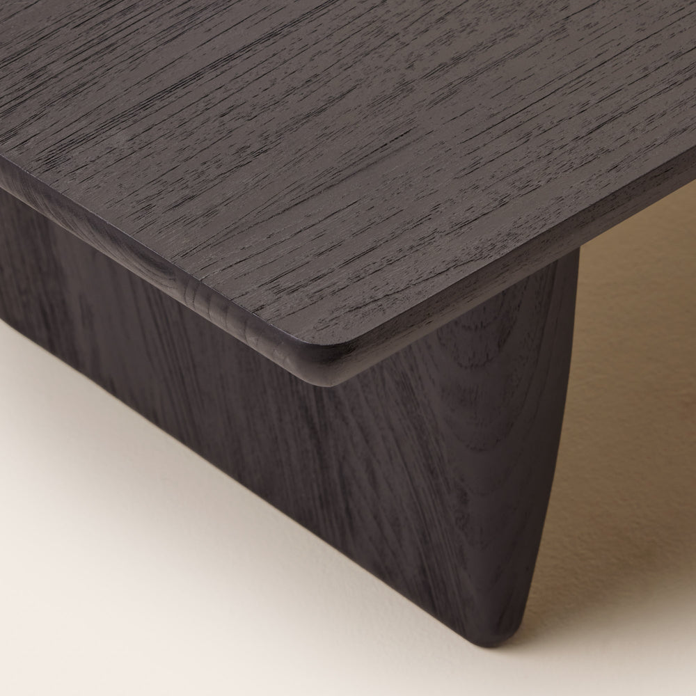 Table basse Lorri en teck recyclé noir - Design contemporain et éco-responsable - 7
