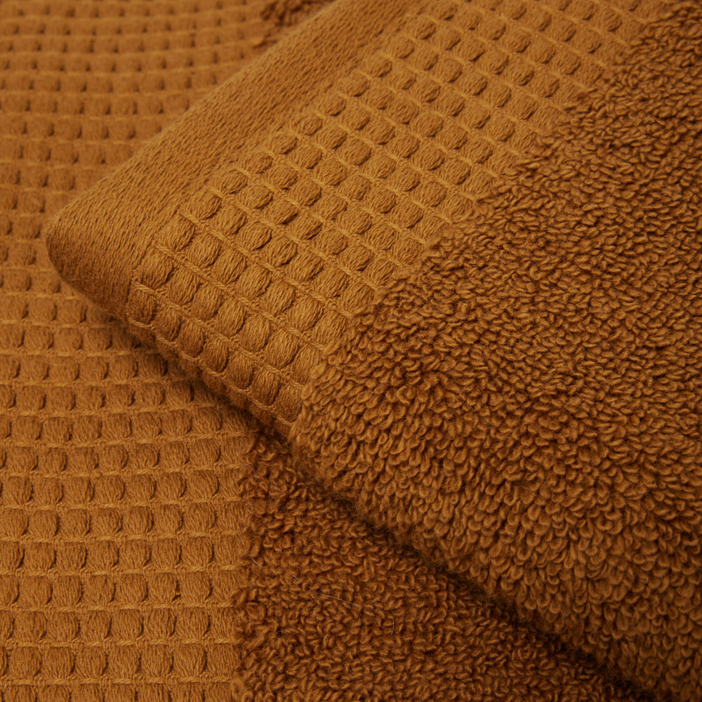 Serviette de toilette AKEMI caramel haut de gamme en tissu éponge - 9